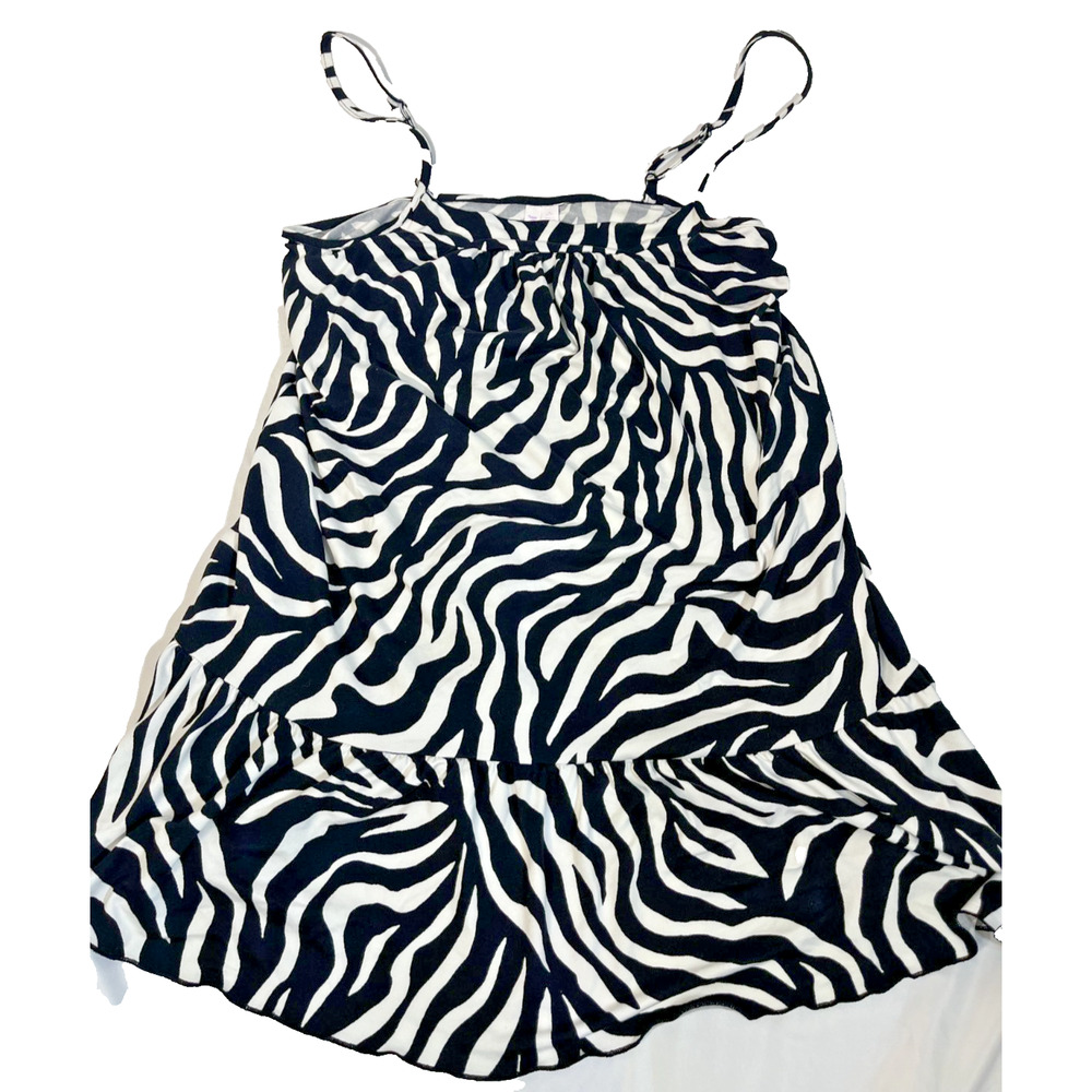 Joyspun Tank Top Womens Medium Zebra Print Flowy Summer Cami